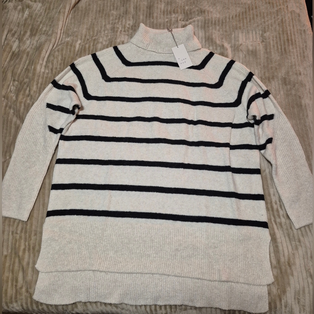 Cozy Cream and Black Knit Sweater